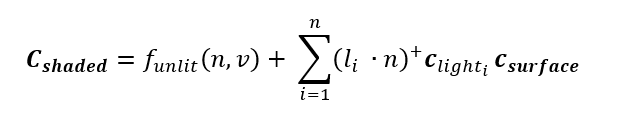 Lambertian shading model formula